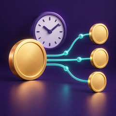 Timed token exchange illustration representing CoW Protocol