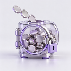 Locked coin vault illustration representing f(x) Protocol fee sharing